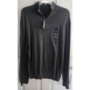 NEW Banana Republic Elephant Logo Mens Gray Large Long Sleeve Shirt 1/4 Zip NWT